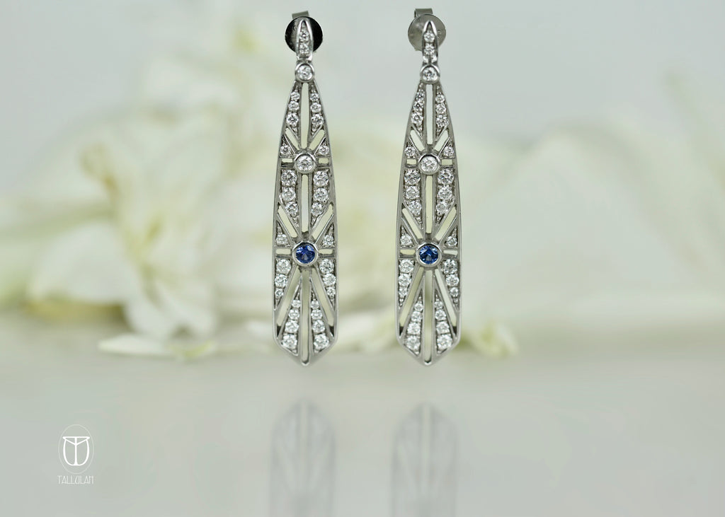 HAYWORTH Art Deco sapphire earrings