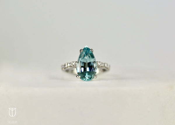 Aquamarine hot sale pear ring