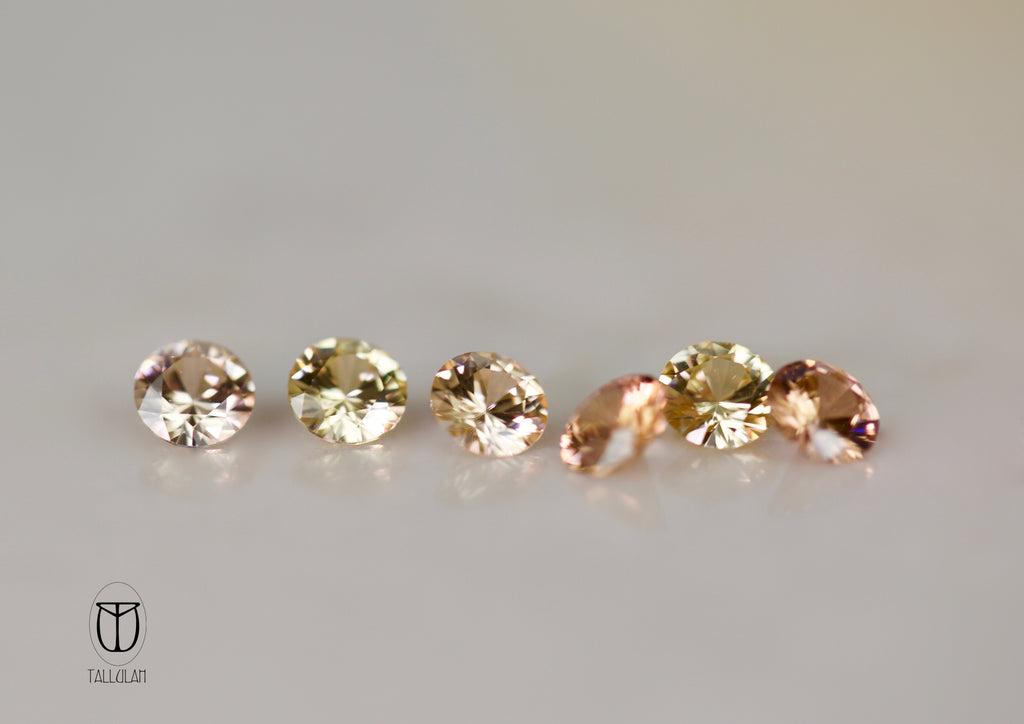 Natural Champagne and cognac Zircons 4.5mm