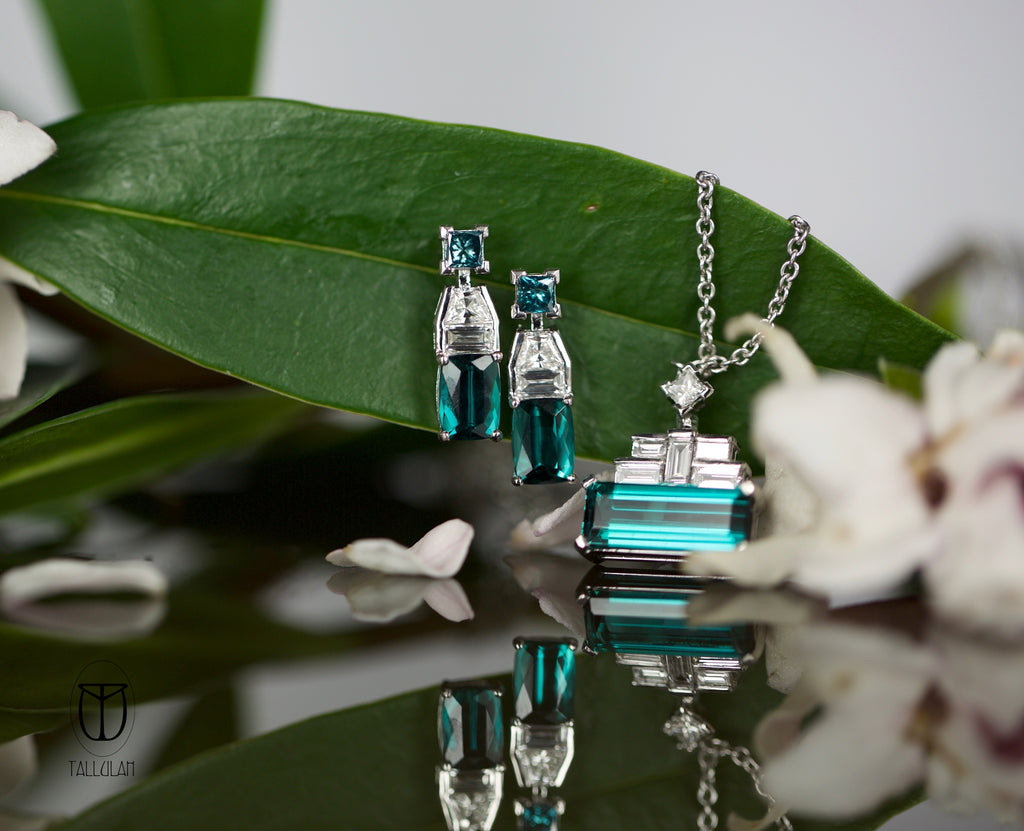 Tourmaline Pendant and Earrings